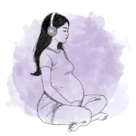 Schwangere frau die Hypnobirthing trainiert