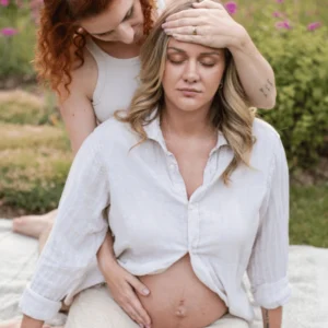 schwangere frau beim hypnobirthing