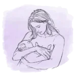 stillende frau gezeichnet mit transparenten hintergrund